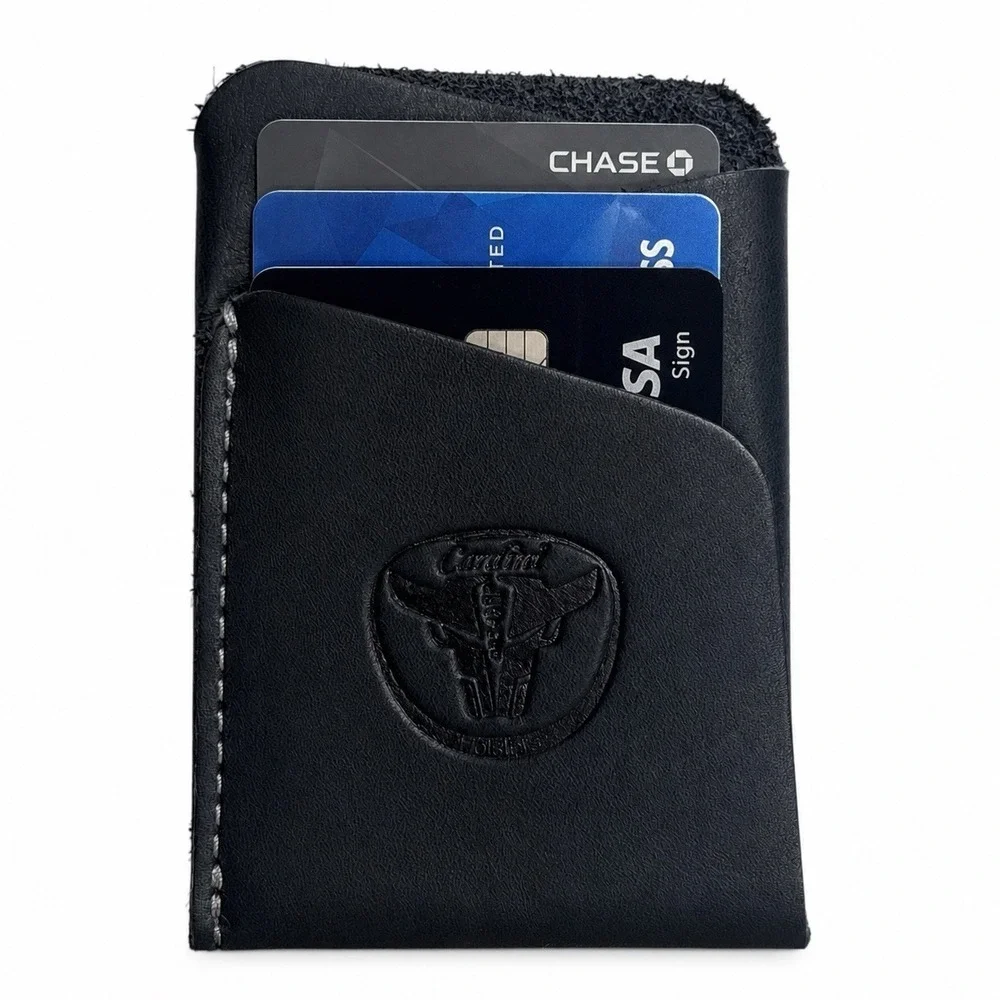 Leather Slim Wallet Minimalist Card Holder Lightweight‎ Everyday Classic Black